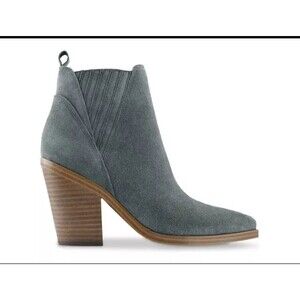 Marc Fisher Womens Gray Suede Pointed Toe Block Heel Gadri Booties 8M